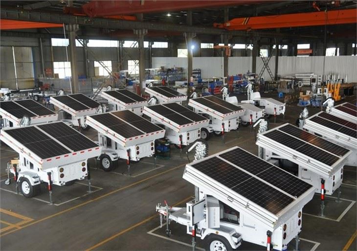 Mobile Solar Power Bank Trailer 6×460W MonoCrystalline Solar Panel 28800Wh GEL Battery 6kW Inverter for Outdoor Off-grid Power Supply Biglux