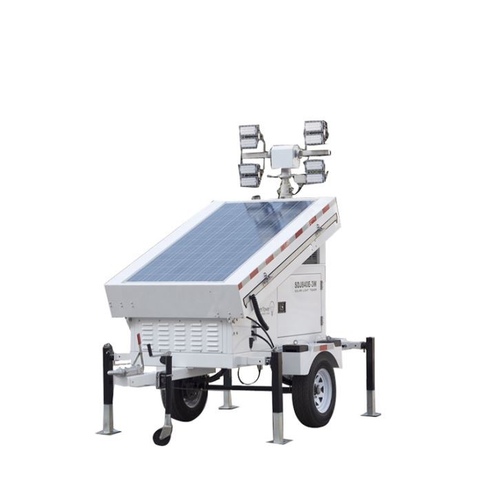 Mines Movable Lighting Tower Solar Powered High Efficiency LED Off-Grid Lighting for Construction Sites and Mining Areas