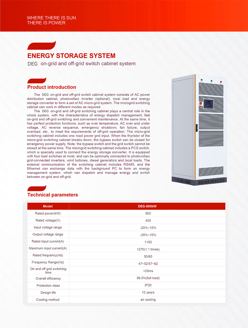 DEG On-Grid and Off-Grid Switch Cabinet System AC Microgrid with Energy Storage Converter for Residential and Commercial Use