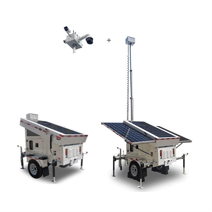Solar CCTV Tower 6.5m Manual Lifting 117kph Windproof for Apartment Security Biglux