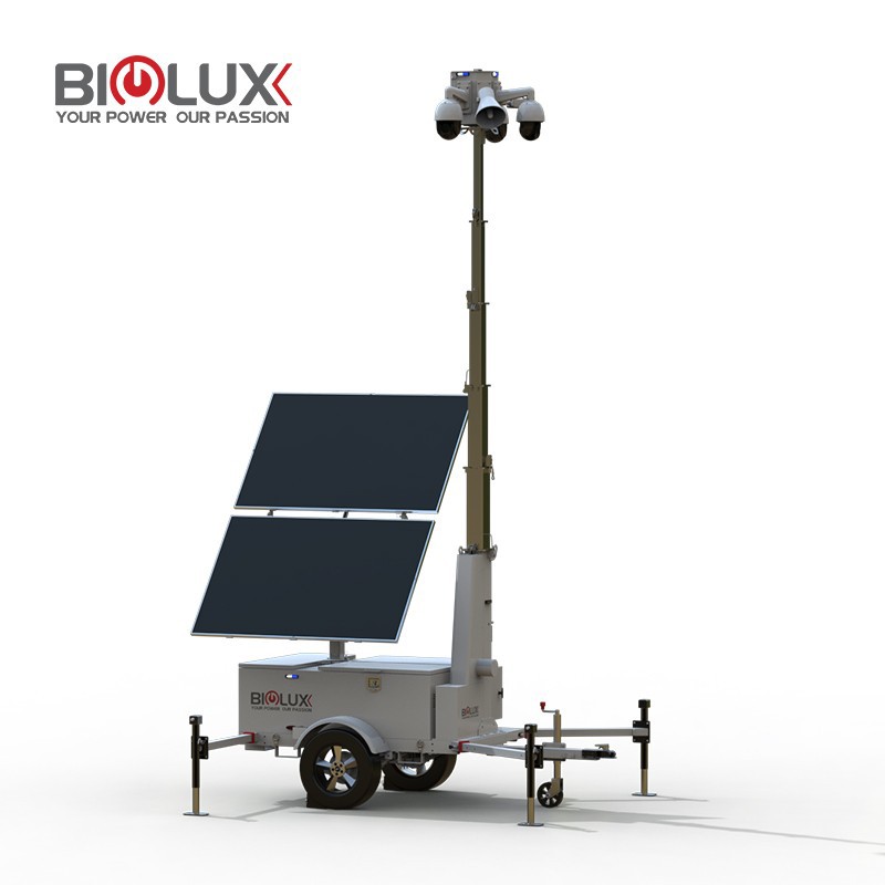 Security Tower Trailer With Camera High Efficiency Solar-Powered Off-Grid Surveillance for Remote Sites BIGLUX