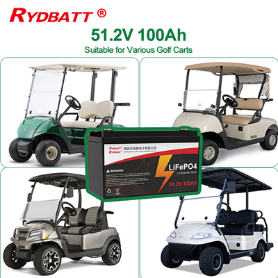 RYD51100 51.2V 100Ah Battery LiFePO4 5.1kWh High Cycle Life for Golf Carts and Low-Speed Vehicles Ryder