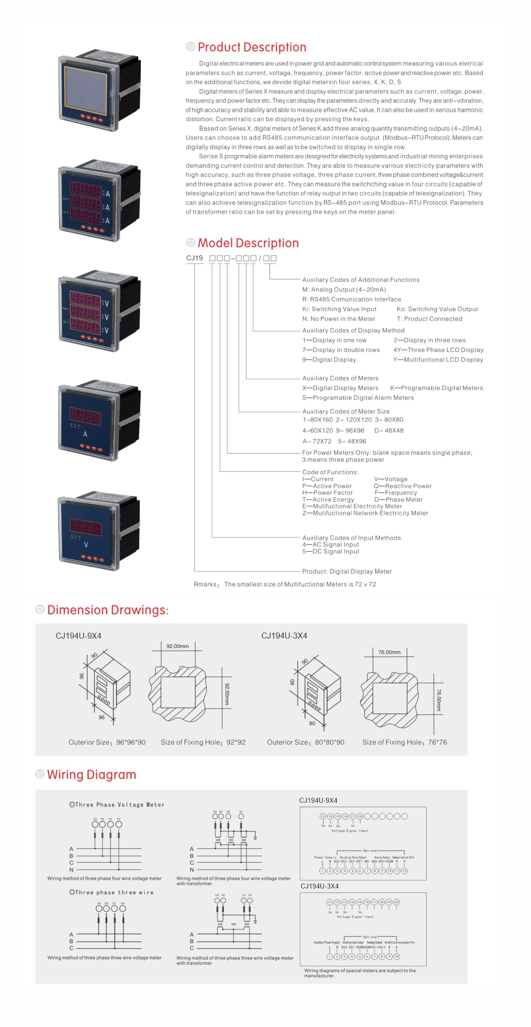 Three Phase Digital Voltage Meter