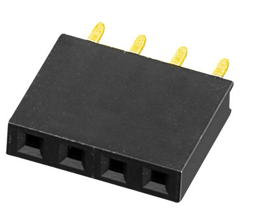 PH2.54mm H=3.55, 5.0, 7.1, 7.5, 8mm Female Header U-type Single Row Straight Type 3A Current Rating, Au over Ni Plating for Battery Management Systems and Energy Storage Applications