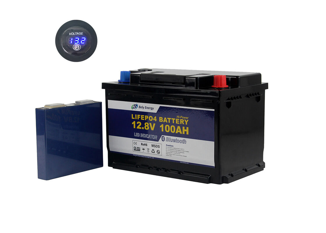 Street Light Marine Lithium Battery 100Ah 12V LiFePO4 Battery Pack With Display High-Cycle Life IP65 Waterproof for Solar Street Lighting and Yacht Applications