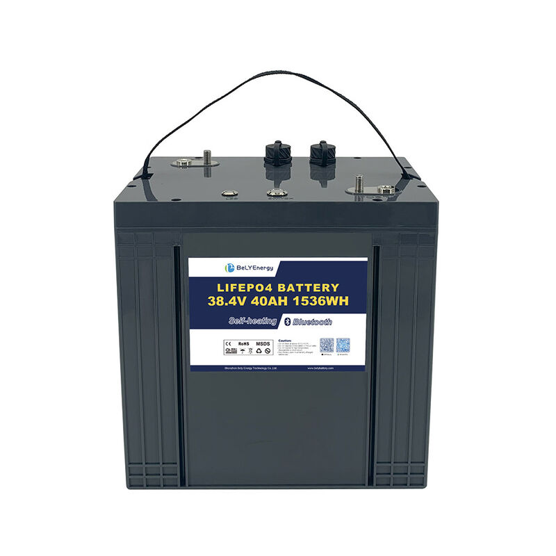 36V 40AH LiFePO4 Lithium Battery with Communication Function Built-in BMS, Bluetooth & Self-heating for Golf Carts
