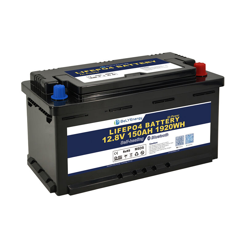 Bluetooth Lithium Battery 12V150AH 1920Wh Long Cycle Life with 170A Peak Discharge for Solar RV Marine Applications BeLY